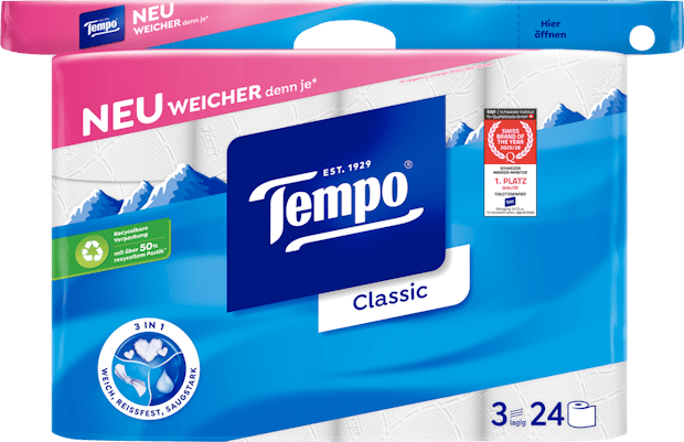 Tempo Toilettenpapier Classic Weiss