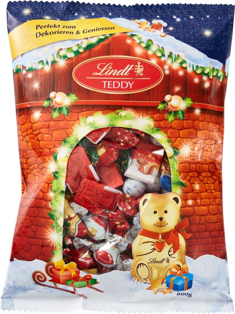 LINDT - Chocolat Teddy Amis Lait Noël 96 g LINDT
