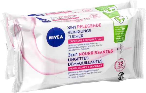Nivea Salviettine detergenti nutrienti 3 in 1