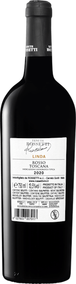 Tenute Rossetti Linda Rosso Toscana IGT  (Rückseite)