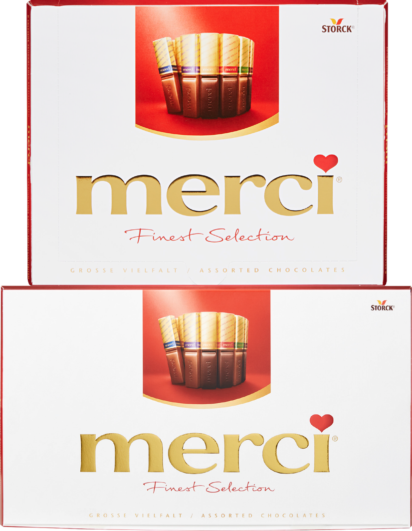 Alle Storck Merci Schokoladen im Einzelpack