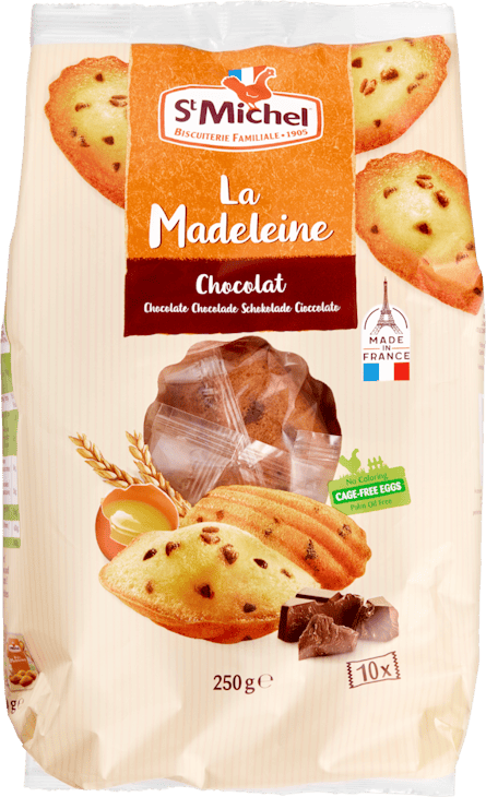 Madeleines aux pépites de chocolat St Michel