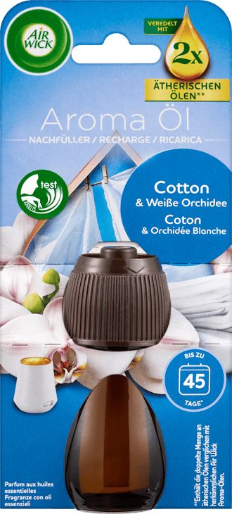 Flacon diffuseur de parfums aux huiles essentielles Coton & Orichdée Blanche Air Wick