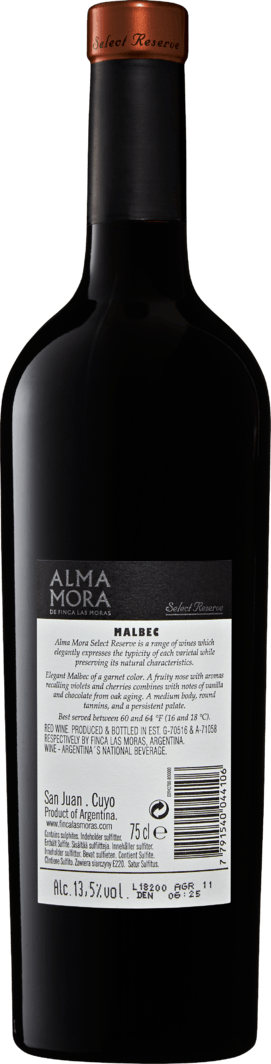 Malbec Flaschen Denner Weinshop à 6 75 Mora Alma cl - Reserve Select |
