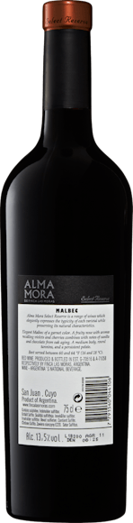 Alma Mora Select Reserve Malbec  (Rückseite)