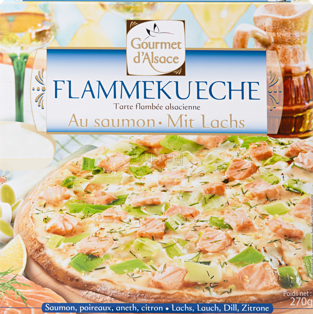 Gourmet d’Alsace Elsässer Flammekueche mit Lachs
