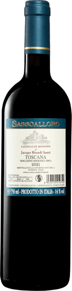 Jacopo Biondi Santi Sassoalloro Rosso Toscana IGT (Rückseite)