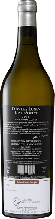 Clos des Lunes Lune d'Argent Grand Vin Blanc Sec Bordeaux AOC
