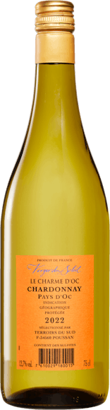 Le Charme d'Oc Verger du Soleil Chardonnay Pays d'Oc IGP (Face arrière)