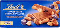 Tablette de chocolat Lindt raisin-noisettes