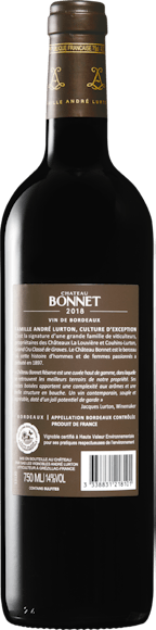 Château Bonnet Réserve Bordeaux AOC Arrière