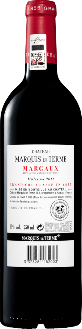 Château Marquis de Terme 4e Margaux | des Cru Shop Classé AOC Vins chacune - de 6 Bouteille Grand cl 75 Denner