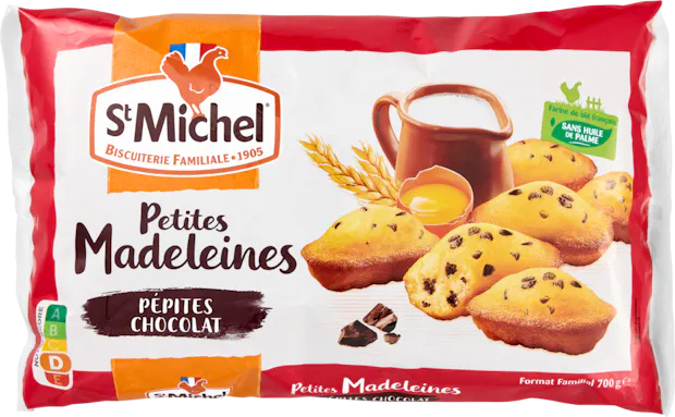 Petites Madeleines aux pépites de chocolat St Michel 