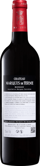 Château Marquis de Terme 4e Grand Cru Classé Margaux AOC (Face arrière)