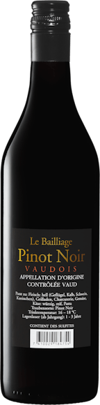 Le Bailliage Pinot Noir AOC Vaud  (Face arrière)