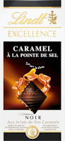 Tablette de chocolat Noir Caramel à la Pointe de Sel Lindt Excellence