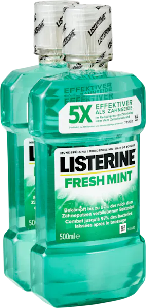 Listerine Bain de bouche Fresh Mint 2x500ml