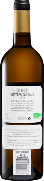 G de Château Guiraud Bordeaux blanc sec Bio (Rückseite)