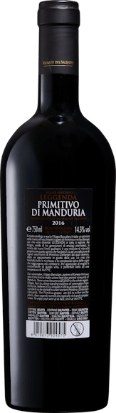 Vigne Vecchie Leggenda Primitivo di Manduria DOP (Rückseite)