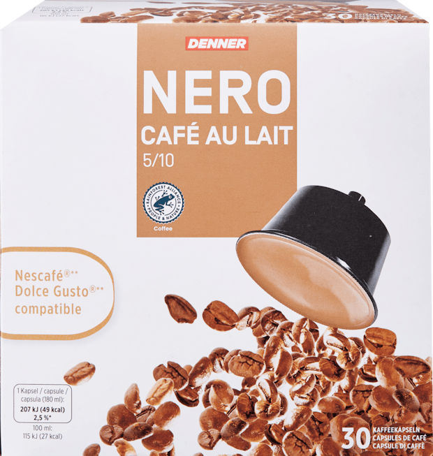 Capsule di caffè Nero Café au Lait Denner