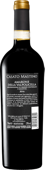 Casato Mastino Amarone della Valpolicella DOCG (Face arrière)