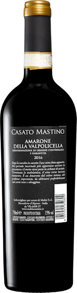 Casato Mastino Amarone della Valpolicella DOCG (Rückseite)