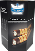 Rotolini di wafer ripieni di gelato alla vaniglia Cristallo