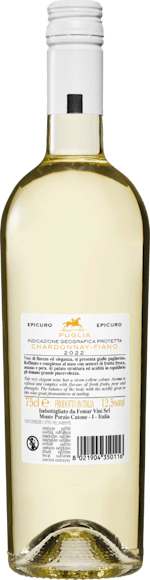Epicuro Bianco Chardonnay/Fiano Puglia IGP (Rückseite)