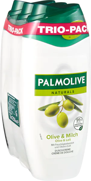 Palmolive Naturals doccia crema oliva e latte 3x250ml