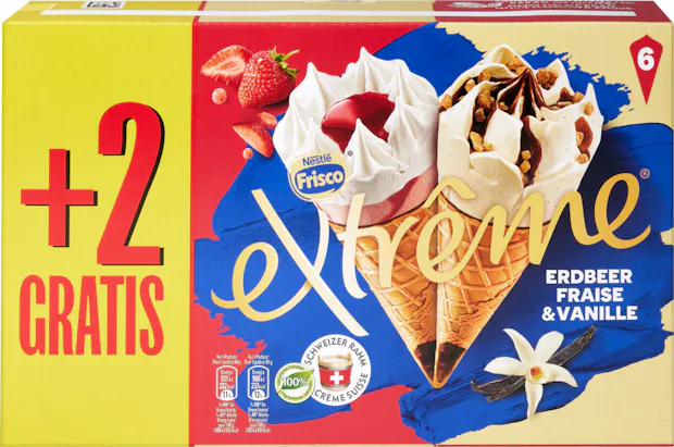Cornets Extrême Fraise & Vanille Frisco