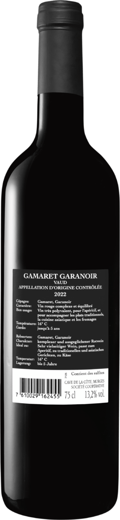 AOC | Flaschen Weinshop Gamaret/Garanoir Vaud - 6 Denner cl Assemblage à 75