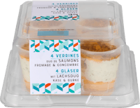 Aperitivo nel bicchiere Duo di salmone, Formaggio & Cetriolo