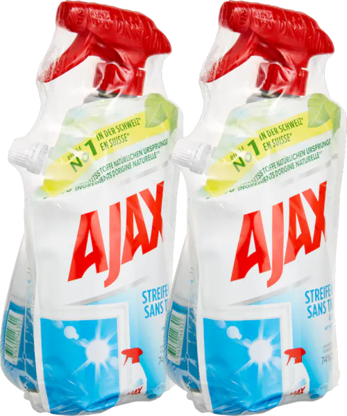 Ajax Detergente per vetri, flacone e ricarica 2x500ml