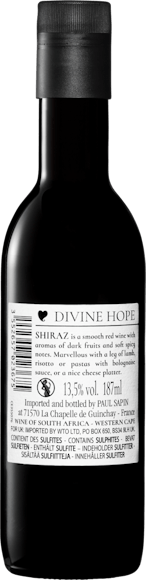 Divine Hope Shiraz Western Cape PET  (Rückseite)