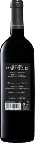 Château Pédesclaux 5e Grand Cru Classé Pauillac AOC (Rückseite)