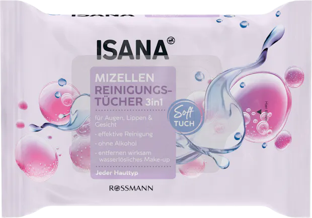 Salviettine detergenti all'acqua micellare ISANA