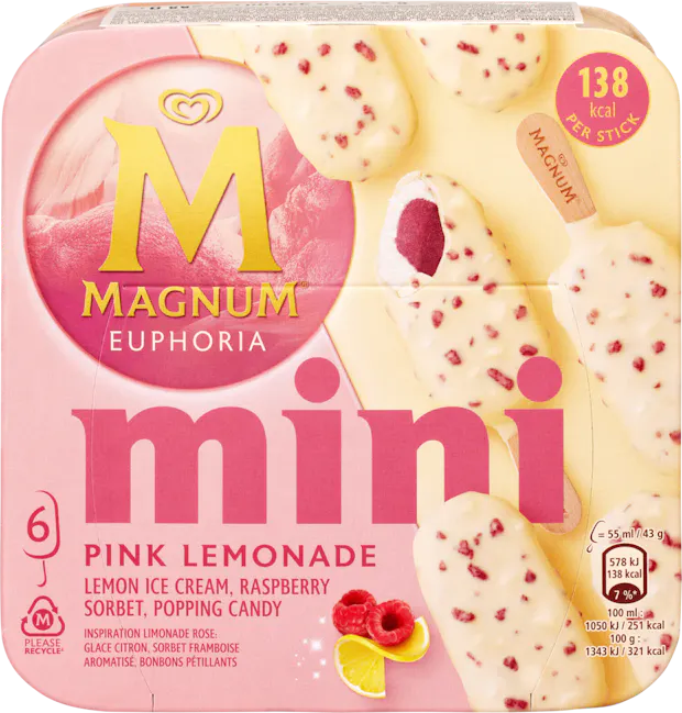 Gelato Pink Lemonade mini Magnum Euphoria
