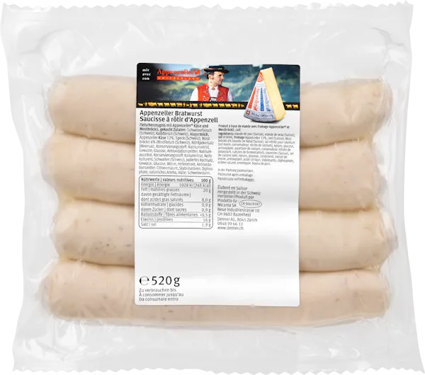 Appenzeller Saucisses à rôtir d'Appenzell 4x130g