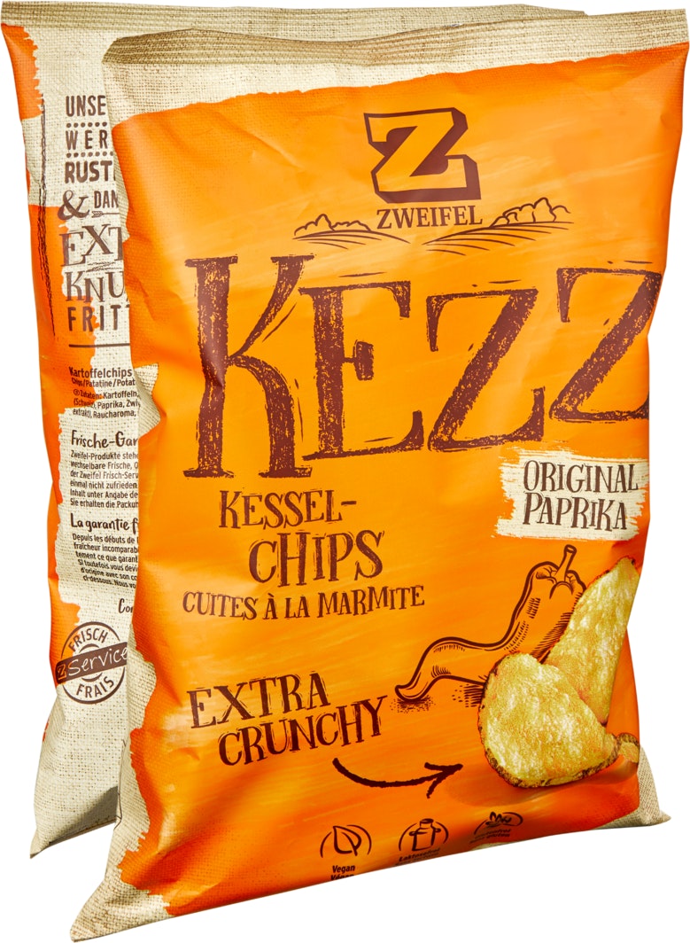 Zweifel Kezz Extra Crunchy Chips Paprika Snack Apero