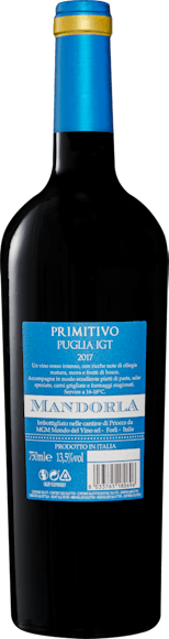 Mandorla Primitivo di Puglia IGT (Rückseite)