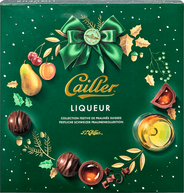 Collection festive de pralinés suisses Liqueur Cailler