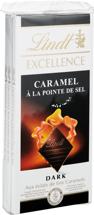 Tablette de chocolat Noir Caramel à la Pointe de Sel Excellence Lindt