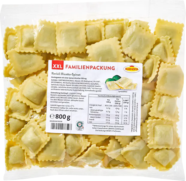 Raviolis Ricotta-épinards Karnerta