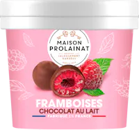 Himbeeren mit Schokoladenüberzug 