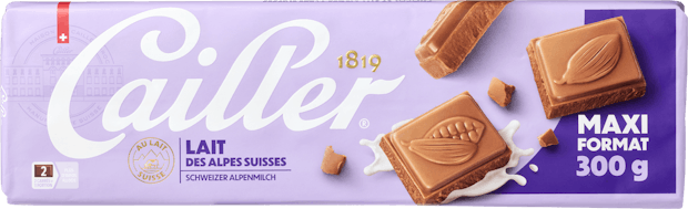 Tavoletta di cioccolata al latte alpino svizzero Cailler 
