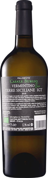Palmento Casale Burgio Vermentino bio Terre Siciliane IGT (Rückseite)