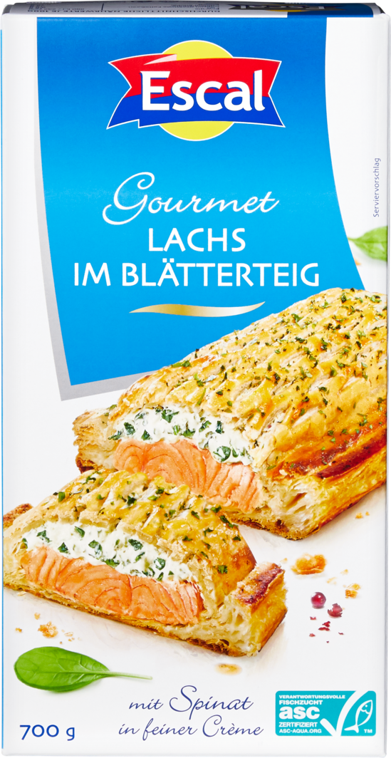Escal Lachs im Blätterteig
