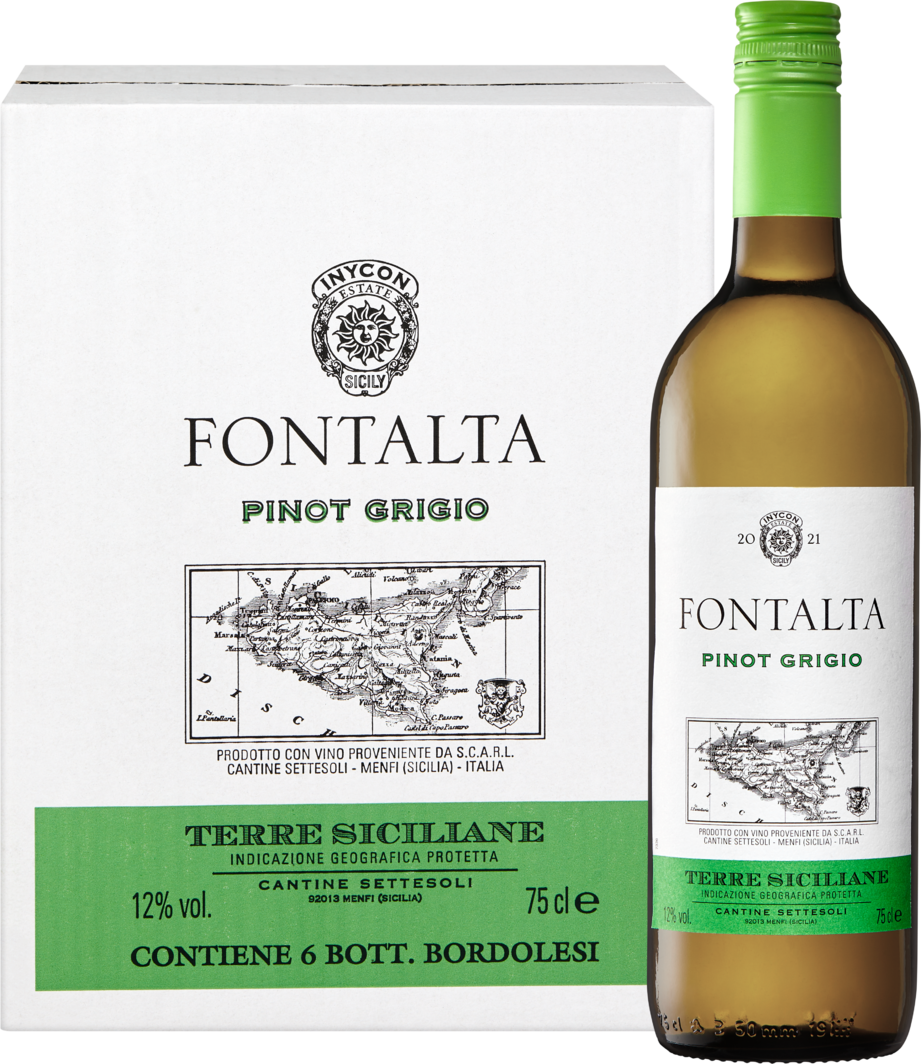 Fontalta Pinot Grigio Terre à cl | - Weinshop IGP 75 6 Denner Flaschen Siciliane