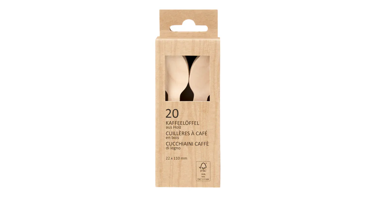 Dokeno 2 Cucchiai Da Caffè In Legno Di Faggio – Cucchiaini Misurini Da 20ml / 8g, Perfetti Per Caffè, Tè, Miele, Gelato E Spezie, Naturali Ed Ecologici