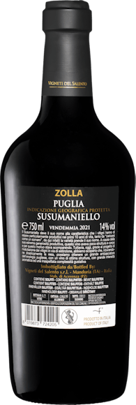 Zolla Susumaniello Puglia IGP (Rückseite)